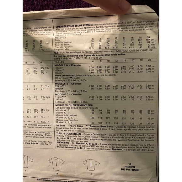 McCalls Sewing pattern 2912 button down top sz 10 12 14 - Picture 5 of 5